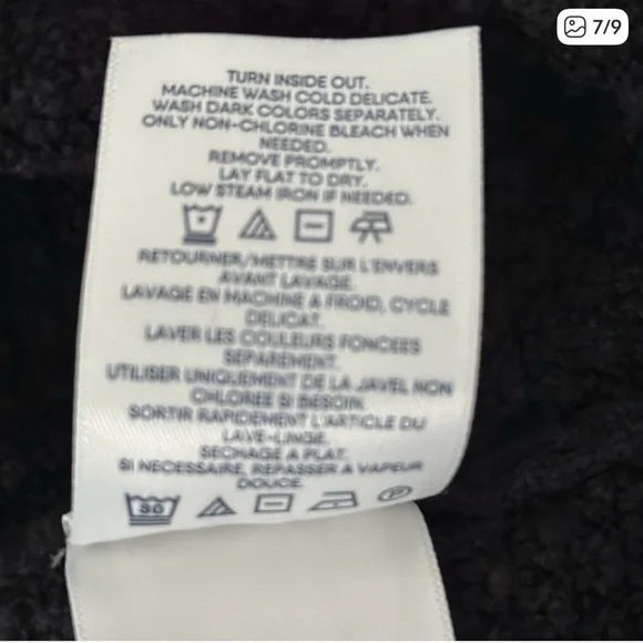 Lands End Black Cotton Tunic Sweater Large Tall - Picture 5 of 6